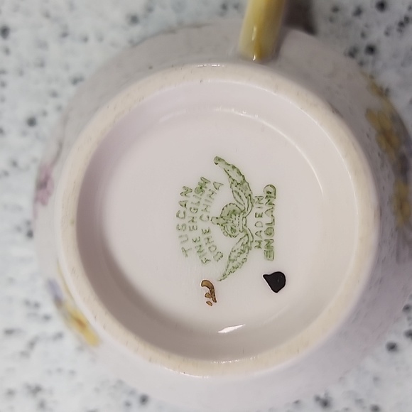 Tuscan Pink Floral Spray Fine English Bone China Demitasse Cup & Saucer - Picture 7 of 7